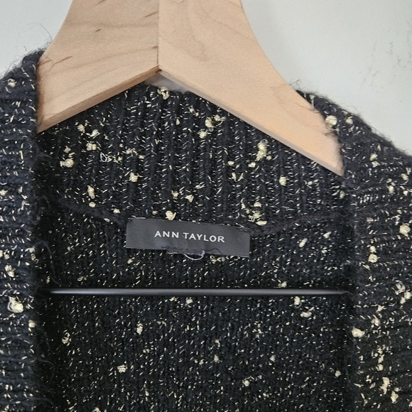Ann Taylor black gold spackles chunky cardigan sweater size XL NO SIZE TAG - Picture 5 of 6